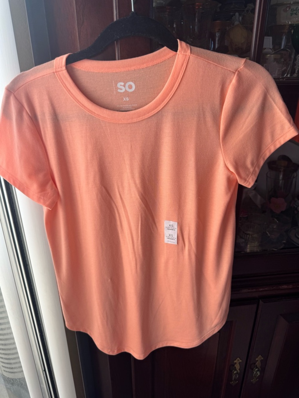 SO Short-Sleeve Crewneck Tee in Peach Coral